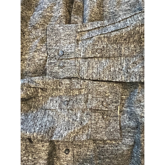 Denim & Flower Mens Long Sleeve Button Up Shirt Size M Casual Gray Button Collar - Picture 3 of 6